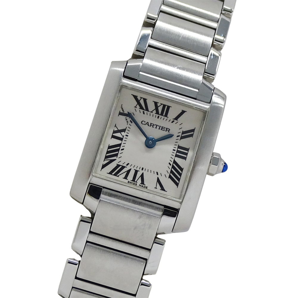 Cartier women's watch, Tank Française SM, quartz movement, stainless steel (S...